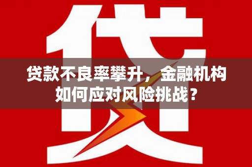 石柱贷款不良率攀升，金融机构如何应对风险挑战？