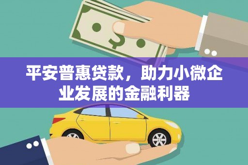石柱平安普惠贷款，助力小微企业发展的金融利器