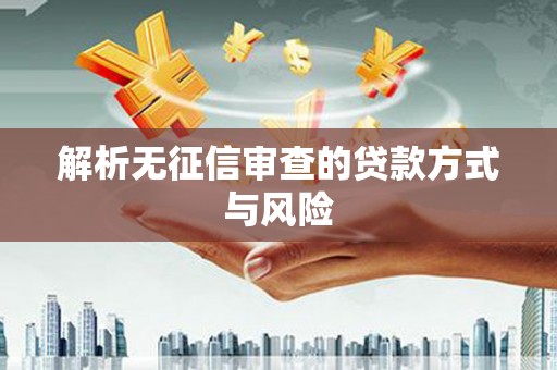 石柱解析无征信审查的贷款方式与风险