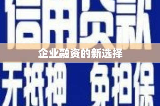 石柱企业融资的新选择