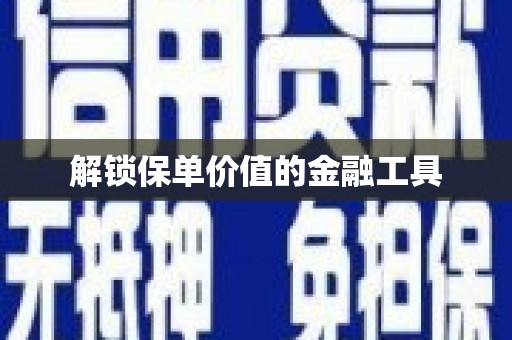 石柱解锁保单价值的金融工具